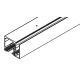 PUROLINO PLUS 80 top track set for ceiling mounting and fixed glass profile, 2500 mm, stainless steel look