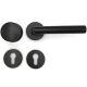 Handle/roses set with doorknob RIVA-108 WE Class 4, aluminium F14 black