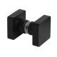 Double-sided door knob for glass doors, 35 x 35 mm, matt black