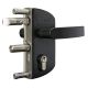Surface mounted garden gate lock, black RAL 9005