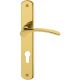Amata-LS handle set with backplates PZ/72 mm, polioshed brass