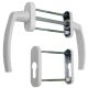 Handle set for balcony door with PZ rose, white