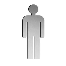 WC door sign "Male", stainless steel