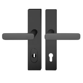 Ārdurvju drošības rokturi FSB 7376/1289 ZA ALU, alumīnijs graudaini matēts melns S8