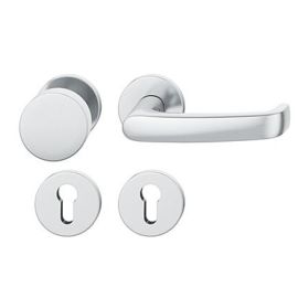 FSB 79 1045 Rokturpogas garnitūra ar apaļām rozetēm ugunsdrošām evakuācijas durvīm, nerūsējošais tērauds matēti slīpēts