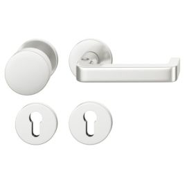 FSB 79 1134 Rokturpogas garnitūra ar apaļām rozetēm ugunsdrošām evakuācijas durvīm, alumīnijs anodēts dabīga alumīnija tonī F1