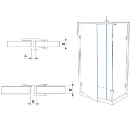 Frontal sealing profile for shower unit 180°