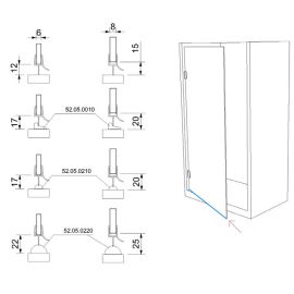 Bottom sealing profile for shower unit with drip rail 135°