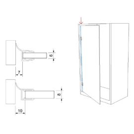 Sānu blīvējošais profils duškabīnēm ar lāseni 135°