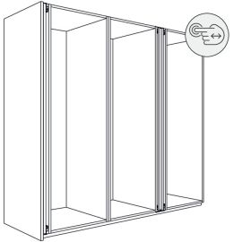 HAWA CONCEPTA III PUSH mehānismu sistēma veramajām / sāniski sabīdāmajām skapju durvīm un starpsienām