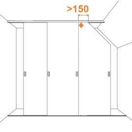 HAWA DIVIDO 80 H DS1 Mehānismu sistēma bīdāmajām starpsienām ar slīpajiem griestiem un 1-punktu augšējo stiprinājumu