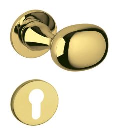 Door handle MELANZANA M266B PZ, gold tone PVD, polished (ZL). OLIVARI.