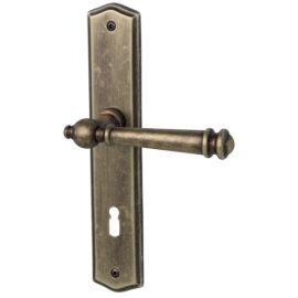 Vēsturisks durvju rokturis MOUNT EVERST-LS, misiņš satinēts antīkas bronzas tonī