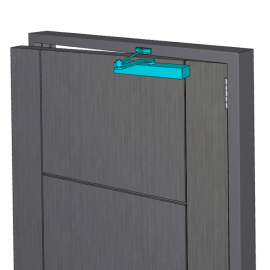 Door closer GEZE TS 2000 NV BC with HOLD-OPEN link arm - ARRANGEMENT 1 Hold-Open