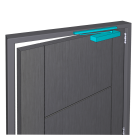 Durvju aizvērējs GEZE TS 5000 Soft Close ar sliedi T-STOP TS 5000/3000 - SHĒMA 1