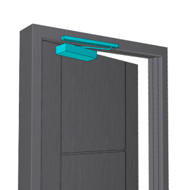 Durvju aizvērējs GEZE TS 5000 L ar sliedi T-STOP BG TS 5000/3000 - SHĒMA BG