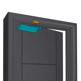 Door closer GEZE TS 2000 NV BC with standard link arm and mounting bracket - ARRANGEMENT RL