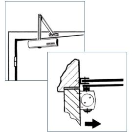 Door closer GEZE TS 4000 with standard link arm - ARRANGEMENT 1