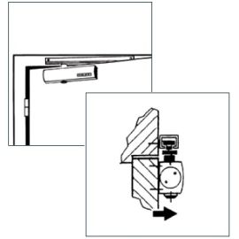 Door closer GEZE TS 5000 with standard guide rail TS 5000/3000 - ARRANGEMENT 1