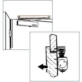 Door closer GEZE TS 5000 L with standard guide rail BG TS 5000/3000 - ARRANGEMENT BG