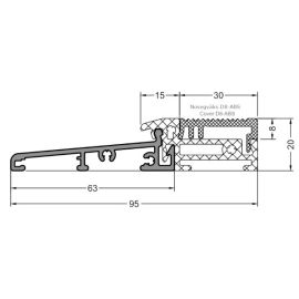 Weser 95/20 grīdas slieksnis ārdurvīm un balkonu durvīm 