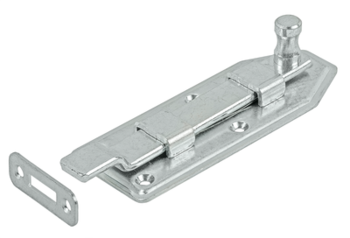 Durvju aizbīdnis ar pogu, 100x50x2, cinkots