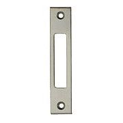 0211 strike plate, square, 90x20, lacquered titanium tone