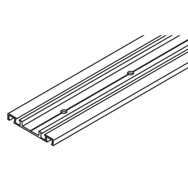 042.3041.990 dubultā grīdas sliede uzskrūvējama, caurumota, alumīnijs anodēts, piegriežama pēc izmēra (cena par 1 m)