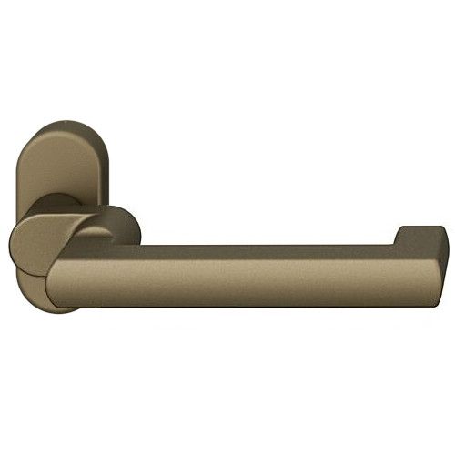 FSB 06 1031 rokturis bez ass ugunsdrošām profilrāmju evakuācijas durvīm, ar ovālu rozeti, alumīnijs graudaini matēts vidēji tumšas bronzas tonī S5