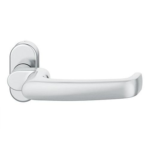 FSB 06 1045 cranked handle for framed fireproof emergency door on oval rose, stainless steel