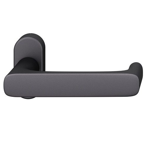 FSB 09 1290 handle for framed fireproof emergency door on oval rose, matt black S8