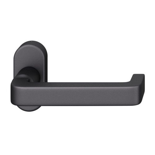 FSB 09 1134 handle for framed fireproof emergency door on oval rose, matt black S8