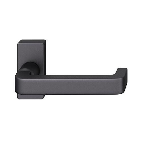 FSB 09 1134 rokturis bez ass ugunsdrošām profilrāmju evakuācijas durvīm, ar kantainu rozeti, alumīnijs graudaini matēts melns S8