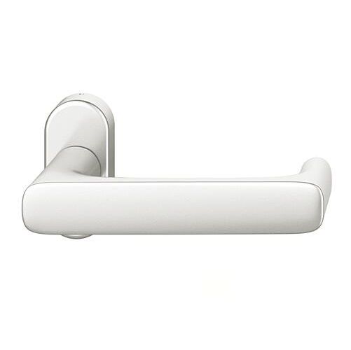 FSB 09 1290 handle for framed fireproof emergency door on oval rose, natural aluminium F1