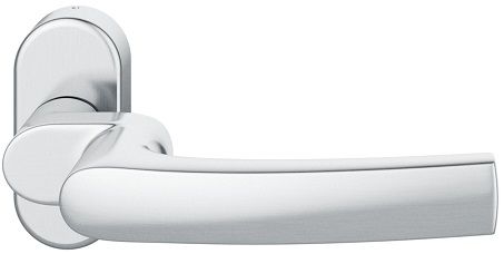 Profilrāmju durvju rokturis bez ass uz ovālas rozetes, 8 mm, nerūsējošais tērauds NT