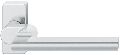 Handle for framed doors 06 1035, without spindle on square rose, 8 mm, stainless steel