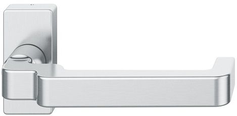 Framed door handle 06 1134, without spindle on square rose, 8 mm, st. steel, 