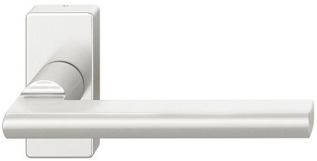 Framed door handle 09 1035, without spindle, on square rose,□ 8mm, aluminium F1 