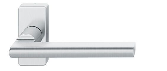 Framed door handle 09 1035 on oval rose, 9 mm, st. steel