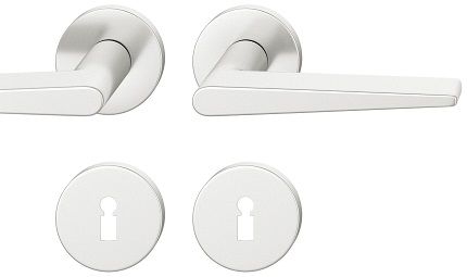Handle set on round roses BB, aluminium F1