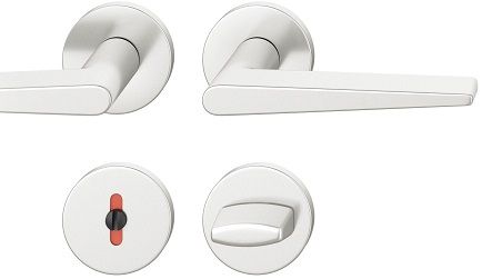 Handle set on round roses WC, aluminium F1