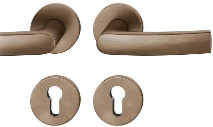 Handle set on round roses PZ, dark bronze