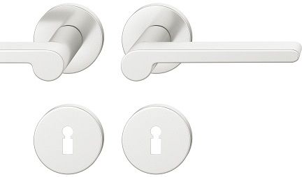 Handle set on round roses BB, aluminium F1