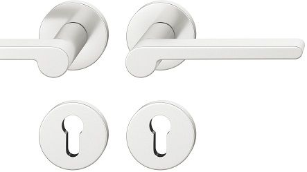 Handle set on round roses PZ, aluminium F1