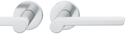 Handle set on round roses BAC, stainless steel matt