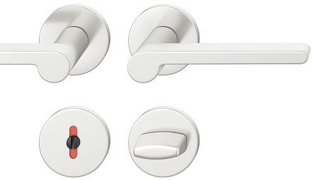 Handle set on round roses WC, aluminium F1
