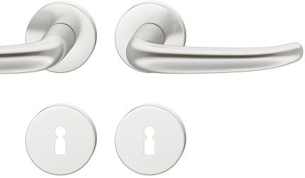 Handle set on round roses BB, aluminium F1