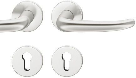 Handle set on round roses PZ, aluminium F1