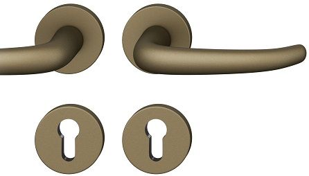 Handle set on round roses PZ, aluminium S5
