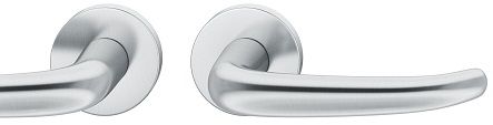 Handle set on round roses BAC, stainless steel matt